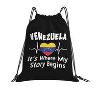 IUBBKI Venezuela C'est là que mon histoire commence Sac à dos à cordon étanche Sac à dos de sport avec cordon de serrage Sac de sport