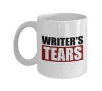 IUBBKI Writer's Tears Rouge Funny Nouveauté Mug Cadeau Blanc 11 oz