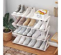 IUBGFTO 2 étagères à Chaussures Simples pour Chambre à Coucher, étagères à Chaussures en Tissu Simples, étagère Multicouche intégrée pour Rangement de dortoir Rose (Blanc 55 cm)