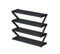 IUBGFTO 2 étagères à Chaussures Simples pour Chambre à Coucher, étagères à Chaussures en Tissu Simples, étagère Multicouche intégrée pour Rangement de dortoir Rose (Noir 55 cm)