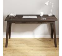 IUBGFTO avec 2 tiroirs, Bureau d'étude Moderne avec Pieds en Bois Massif, Petit Bureau Simple pour Bureau à Domicile (Noyer Noir 39 Pouces)