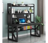 IUBGFTO avec Compartiments de Rangement et Panneau perforé Bureau d'étudiant Moderne Grande Table de Travail d'écriture pour Bureau à Domicile (Noir 47 Pouces)