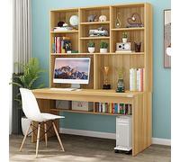 IUBGFTO avec étagère pour Petit Espace, Bureau en Bois/Table de Travail pour Adolescents, Table d'étude pour étudiants, Bureau à Domicile avec (Braun 47 Pouces)