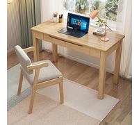 IUBGFTO avec tiroirs, Bureau à Domicile Moderne, Table d'étude, Bureau d'écriture en Bois Massif (Naturel 47 Pouces)