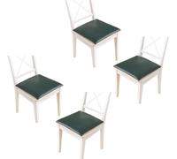 IUBGFTO Coussin de Chaise de Salle à Manger carré (1/2/4 Paquets) Coussin de siège en Cuir imperméable, Coussins de Chaise de Bureau antidérapants et détachables (Vert foncé 40 x 40 cm (4 Paquets))