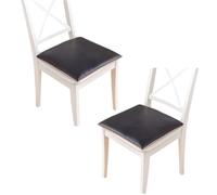 IUBGFTO Coussin de Chaise de Salle à Manger carré (1/2/4 Paquets) Coussin de siège en Cuir imperméable, Coussins de Chaise de Bureau antidérapants et détachables (Noir 40 x 40 cm (2 Paquets))