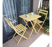 IUBGFTO Ensemble de Bistro Pliant 3 pièces, Ensemble de Table et de chaises en Fer Antique pour Maison Moderne, Table de Bar carrée, Table et Chaise de Jardin de décoration