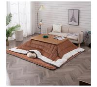 IUBGFTO Ensemble de Table 4 pièces avec Tapis Chauffant, Meubles Japonais, Tables chauffantes au Sol, Tatami, futon, Couverture, Tapis, Chauffe-Pieds pour la Maison (café A)