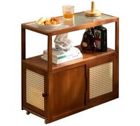 IUBGFTO Étagère de Rangement Facile à déplacer avec roulettes, Petite Table Basse, Armoire latérale de canapé, Table de Chevet de Chambre à Coucher, Mini Table d'angle 30 x 67 x 62 cm (Marron)