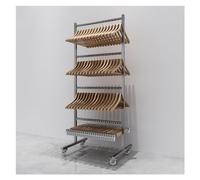 IUBGFTO Étagère de Rangement pour cintres, empileur de cintres Mobile, étagère de Rangement en Fer pour Placard, buanderie, étagères de Rangement sur Pied, 19,6 x 15,7 x 46 Pouces (Argent 2 pièces)