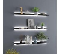 IUBGFTO Étagères flottantes Étagères émettrices de lumière, étagère Murale créative à Suspendre, étagères murales flottantes, lumière LED éclairée intégrée, Facile à Installer (100 cm)