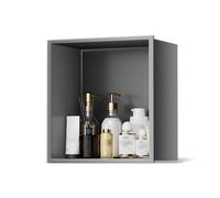 IUBGFTO Niche de Douche en Acier Inoxydable Mat, Niche Murale encastrée, Pas Besoin de carrelage, étagère de Rangement de Douche, Niche de Salle de Bain (Gris 12,6 x 4,9 x 12,6 Pouces)