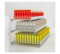 IUBGFTO Présentoir à Cigarettes, Support à Cigarettes en Acrylique à 2 à 4 étages, étagère à Plateau Poussoir Automatique à Montage Mural pour Bonbons au détail (Transparent 56,5 x 29 x 44,7 cm)