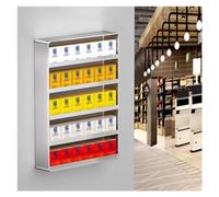 IUBGFTO Présentoir à Cigarettes, Support Mural en Aluminium pour Cigarettes, étagère à Cigarettes Multicouche pour supermarché (Argent 40 x 60 x 8,2 cm)
