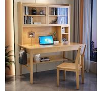 IUBGFTO Table d'étude/Poste de Travail Moderne avec tiroirs et Bureau pour étudiants avec étagère pour Bureau à Domicile (Naturel 31 Pouces)