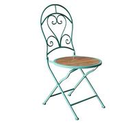 IUBGFTO Table et Chaise Pliantes, chaises en Acier au Carbone avec Plateau en Bois, Meubles d'extérieur, tabourets de Bistro pour Bord de Piscine, café, Porche, Bar Chic (chaises Vertes)