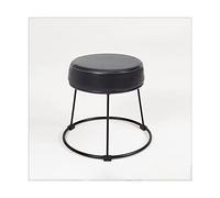 IUBGFTO Tabouret Ottoman avec siège Souple, Petit Tabouret d'appoint, Repose-Pieds de Salle à Manger, Pieds en Fer en métal, Tabouret de vanité, Tabouret de Salon (Noir)