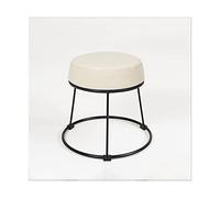 IUBGFTO Tabouret Ottoman avec siège Souple, Petit Tabouret d'appoint, Repose-Pieds de Salle à Manger, Pieds en Fer en métal, Tabouret de vanité, Tabouret de Salon (Blanc)