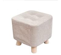 IUBGFTO Tabouret Ottoman Canapé en Bois Tabouret de Pied Ottoman Tissu Petit Banc Change Chaussures Repose-Pieds Couleur Unie Simple Marchepied Salon Chaussure Tabouret