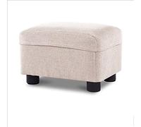 IUBGFTO Tabouret Ottoman en Bois Massif, Confortable, Amovible et Lavable, en Tissu, pour Bureau, Salon, Tabouret à Chaussures (Naturel)