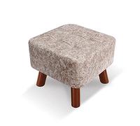 IUBGFTO Tabouret Ottoman en Bois Massif - Repose-Pieds carré - Tabouret Bas à Langer avec Pieds en Bois antidérapants - Tabouret à Chaussures (C)