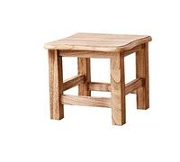 IUBGFTO Tabouret Ottoman en Bois Massif, Tabouret en Paulownia, Petit Repose-Pieds pour Salle de Bain, Cuisine, Chambre à Coucher, Salon, Tabouret à Chaussures (Bois foncé Moyen)