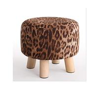 IUBGFTO Tabouret Ottoman en Bois pour canapé, Petit Repose-Pieds, Tabouret de Chaise Basse, décoration Simple pour Salon, Chambre à Coucher, Tabouret à Chaussures (léopard Petit)