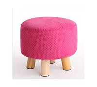IUBGFTO Tabouret Ottoman en Bois pour canapé, Petit Repose-Pieds, Tabouret de Chaise Basse, décoration Simple pour Salon, Chambre à Coucher, Tabouret à Chaussures (Rose Rouge Petit)