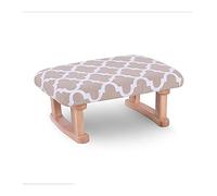 IUBGFTO Tabouret Ottoman en Bois Respirant en Coton et Lin Doux - Tabouret carré Simple et Mignon - Repose-Pieds Bas pour Chambre à Coucher, Tabouret à Chaussures (Fleur)