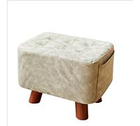 IUBGFTO Tabouret Ottoman en Cuir, Petit Banc en Bois, pour Changer de Chaussures, Repose-Pieds, extérieur, décoration Simple, Salon, entrée, Tabouret à Chaussures (Naturel)