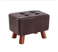 IUBGFTO Tabouret Ottoman en Cuir, Repose-Pieds, Tabouret de canapé, Petit Banc de Changement de Chaussures, Tabouret Ottoman carré Moderne, décoration de Mode, Tabouret à Chaussures (Marron)