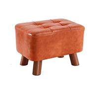 IUBGFTO Tabouret Ottoman en Cuir, Repose-Pieds, Tabouret de canapé, Petit Banc pour Changer de Chaussures, Tabouret Ottoman carré Moderne, décoration Tendance, Tabouret à Chaussures (Rouge Miel)