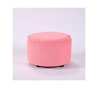IUBGFTO Tabouret Ottoman en Tissu pour canapé, Tabouret Bas en Bois Massif, Tabouret à Langer Nordique créatif, Petit Repose-Pieds, Tabouret à Chaussures de Salon (Rose Petit)