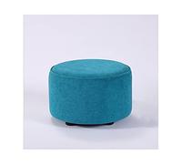 IUBGFTO Tabouret Ottoman en Tissu pour canapé, Tabouret Bas en Bois Massif, Tabouret à Langer Nordique créatif, Petit Repose-Pieds, Tabouret à Chaussures de Salon (Bleu Petit)