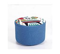 IUBGFTO Tabouret Ottoman Rond en Tissu de Lin Doux avec Pieds en Plastique antidérapants, décoration Cadeau pour Bureau, Salon, Tabouret à Chaussures (cerf Sika)