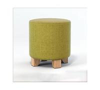IUBGFTO Tabouret Ottoman Rond en Tissu et Bois Massif - Tabouret de canapé créatif - Repose-Pieds Bas - Petit Banc - Tabouret à Langer Nordique - Tabouret à Chaussures pour la Maison (B Petit)