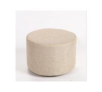 IUBGFTO Tabouret Ottoman Rond, siège de Table Basse avec Pieds antidérapants, Repose-Pieds, canapé, Banc, Chaussures rotatives, Tabouret à Chaussures (Naturel Petit)