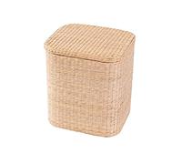 IUBGFTO Tabouret Ottoman Rush en Herbe - Fait à la Main - Repose-Pieds en Bois Massif - Ottoman de Rangement avec Couvercle - Boîte à mémoire - Meuble Simple - Tabouret à Chaussures (Herbe)