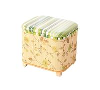 IUBGFTO Tabouret Ottoman Tabouret de Rangement en Bambou Petit Repose-Pieds à Langer avec Couvercle Boîte à Mémoire Repose-Pieds en Bois Fait à la Main Décor Ottoman Tabouret à Chaussures (Vert)