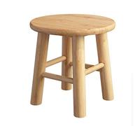 IUBGFTO Tabouret Ottoman Tabouret en Bois Massif Ménage Petit Tabouret Rond en Bois Style Minimaliste Moderne Tabouret de Bar de Cuisine en Bois Tabouret à Chaussures (Naturel 25 cm)