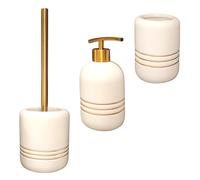iubihome - Ensemble d'Accessoires de Salle de Bain de Luxe, 3 pièces Set Complet Salle de Bain en Céramique pour Le Bain