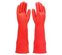 IUCGE Lot de 3 paires de gants de nettoyage en caoutchouc pour cuisine, doublure en coton, gants de vaisselle longs avec doublure, réutilisables (taille M)