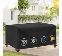 IUCUHE 135x110x85cm/LxlxH Housse de Table de Jardin | Housse pour Mobilier de Jardin ExtéRieur | Bâche de Protection Étanche,Rectangulaire Tissu Oxford 420D résistant avec Sangles réglables