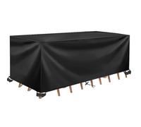 IUCUHE Bâche Table De Jardin 120x80x60cmLxlxH Housses De Meubles De Jardin Imperméables,Tissu Oxford 600d Imperméable Housse Table Jardin - Noir