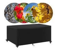 IUCUHE Housse de Protection Table de Jardin 220x135x100cm/Longueur x Largeur x Hauteur Housse Salon de Jardin Rectangulaire,600D Oxford Anti-UV, Bache de Protection Exterieur Table