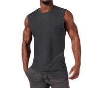 iudam Débardeur en coton pour homme - Sans manches - Pour la gym et le sport - Maillot de corps - T-shirt de fitness à bretelles - T-shirt pour homme, Gris foncé (004), XL