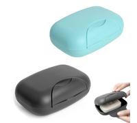 IUDWCG 2 Pieces Porte-savon de voyage rectangulaire, boîte à savon portable étanche avec couvercle, adaptée à un usage domestique ou extérieur, porte-savon solide pour douche de voyage