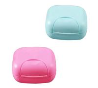 IUDWCG 2 Porte-savons de voyage carres etanches, porte-savons solides pour douche de voyage, bleu et rose, en plastique PP de haute qualite