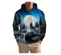 IUERVPS 3D Unisex Clothing Print Men's Fashion Animal Wolf Hoodies Top Autumn Fashion Casual Long Sleeved Pullover Oversized Sweatshirts(LMC04K2024111Z2,3XL)