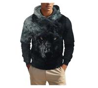 IUERVPS 3D Unisex Clothing Print Men's Fashion Animal Wolf Hoodies Top Autumn Fashion Casual Long Sleeved Pullover Oversized Sweatshirts(LMC04K2024111Z4,S)